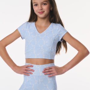 Tween Cherrily Bow Print Active Top