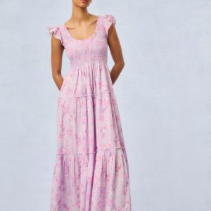 Chessie Heirloom Print Cotton Maxi Dress