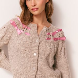 Clementian Alpaca-Blend Ribbon Cardigan