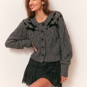 Clementian Alpaca-Blend Ribbon Cardigan