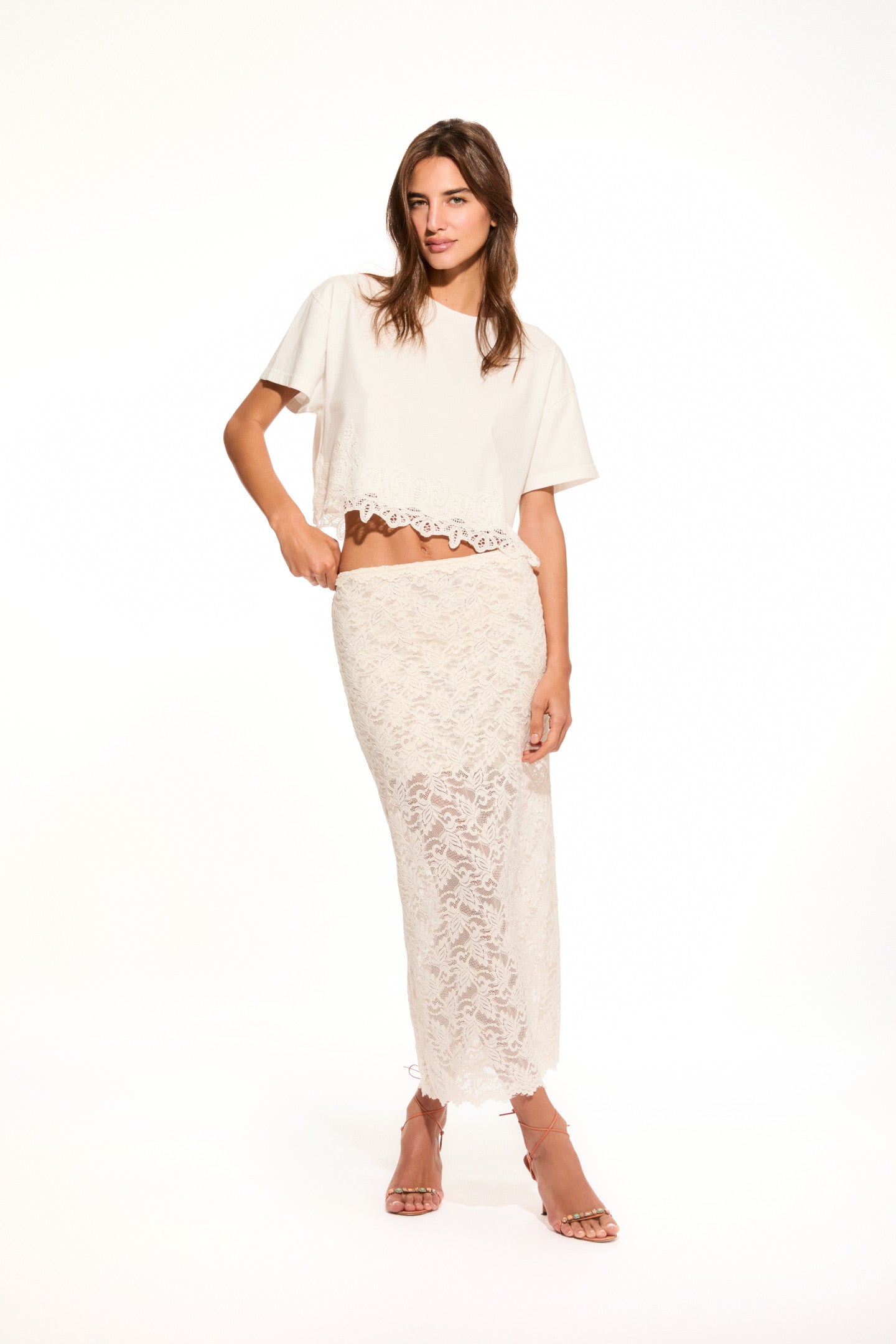 Clooney Stretch Lace Maxi Skirt - Image 2