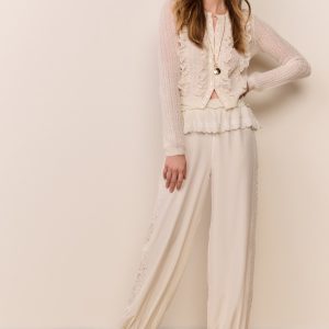 Clyra Silk Lace-Trimmed Balloon Pant