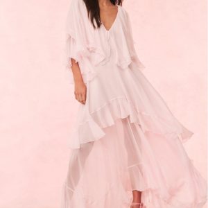 Collia Silk Maxi Dress - PALE PINK