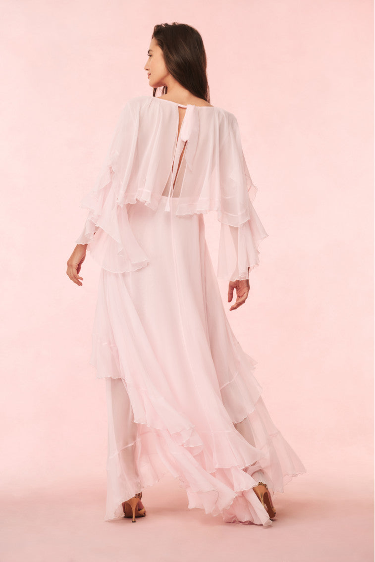 Collia Silk Maxi Dress - PALE PINK - Image 5