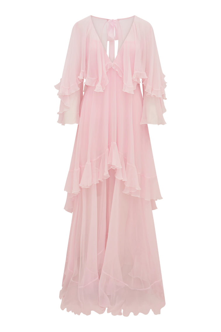 Collia Silk Maxi Dress - PALE PINK - Image 7