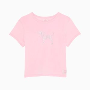 PINK x LoveShackFancy Cotton Baby Tee - PINK LOLLIPOP WASH