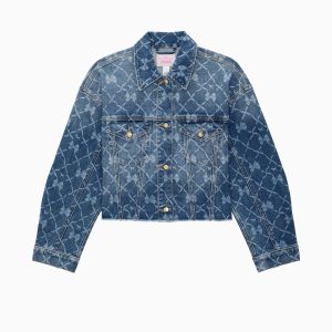 PINK x LoveShackFancy Cropped Denim Jacket