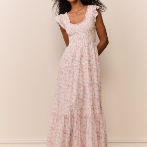 Chessie Blooming Floral Maxi Dress - RUSTIC ORCHID