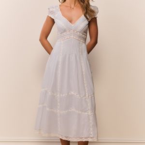 Suvi Cotton Midi Dress - BABY BLUEBELL
