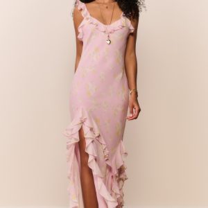 Roseline Floral Chiffon Maxi Dress