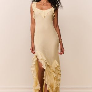 Roseline Chiffon Ruffle Maxi Dress