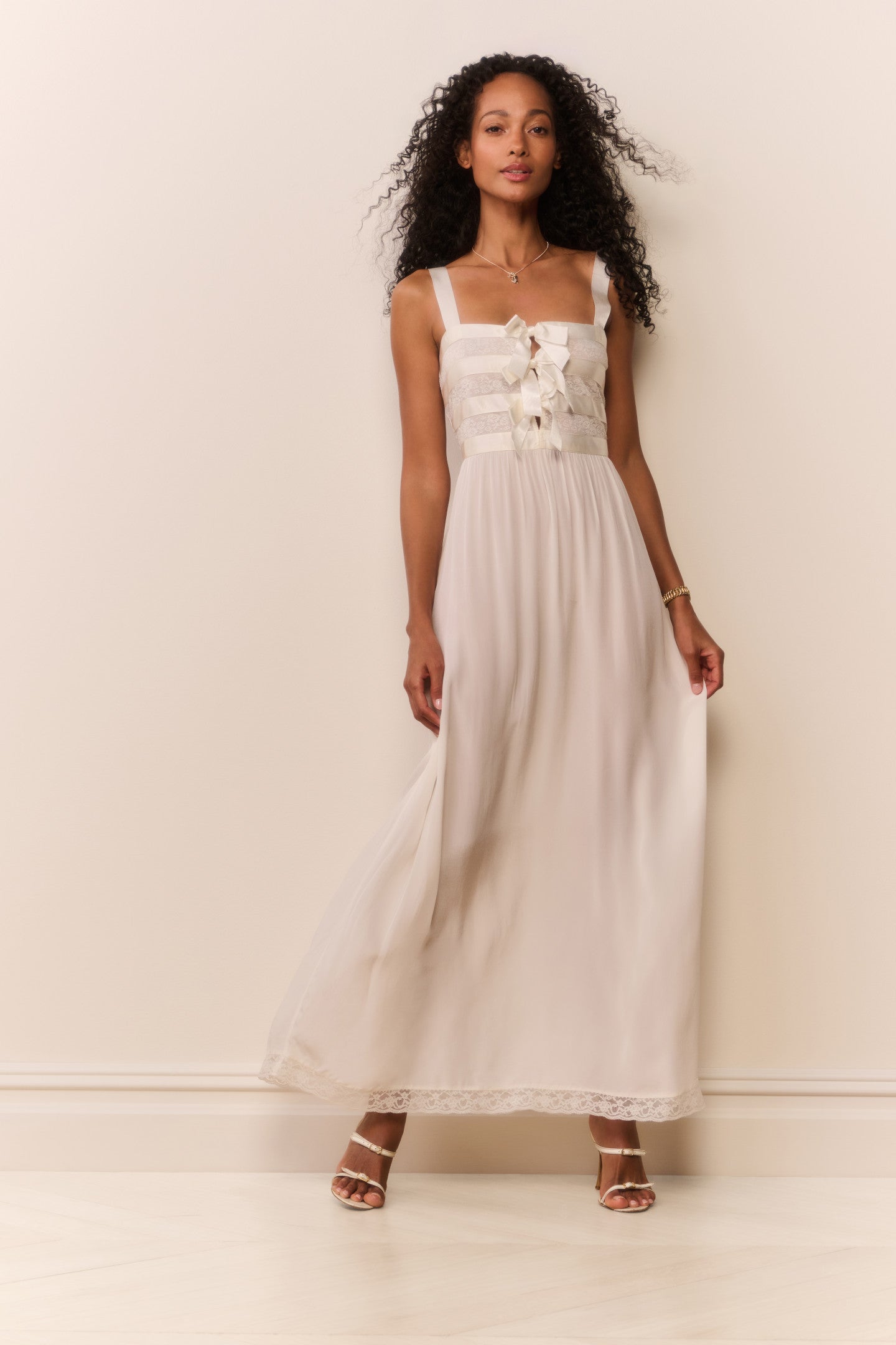 Lovelace Banded Bow Maxi Dress - Image 3