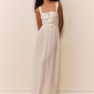 Lovelace Banded Bow Maxi Dress