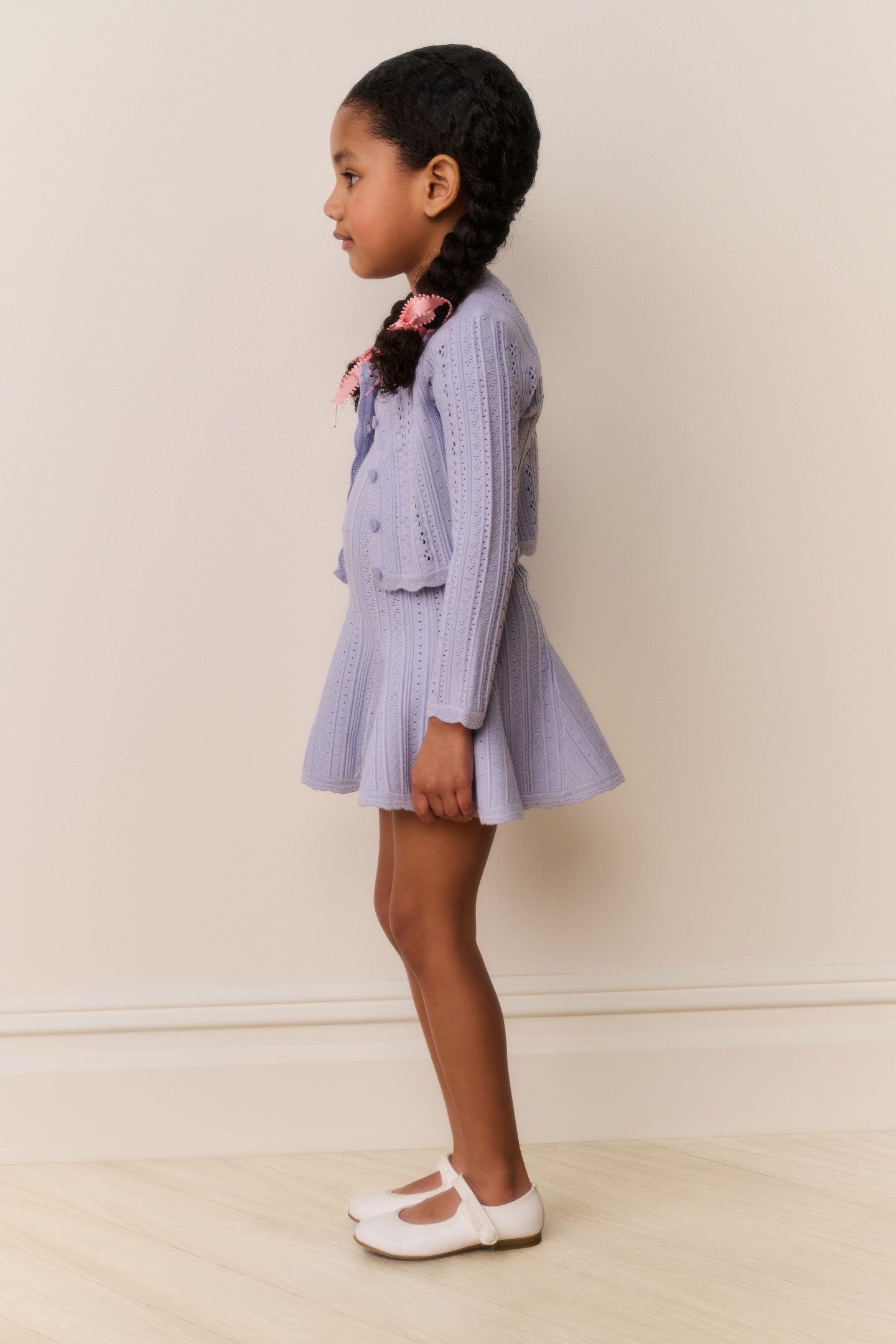 Little Girls Emlynn Pointelle Cardigan - Image 4