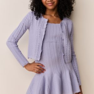 Tween Emlynn Stretch Pointelle Cardigan
