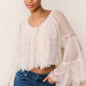 Darline Chiffon Lace Blouse
