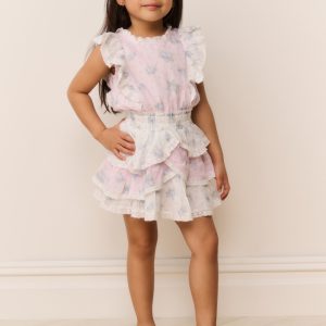 Little Girls Decker Mixed Print Dress