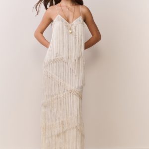 Delphi Fringe Lace Gown