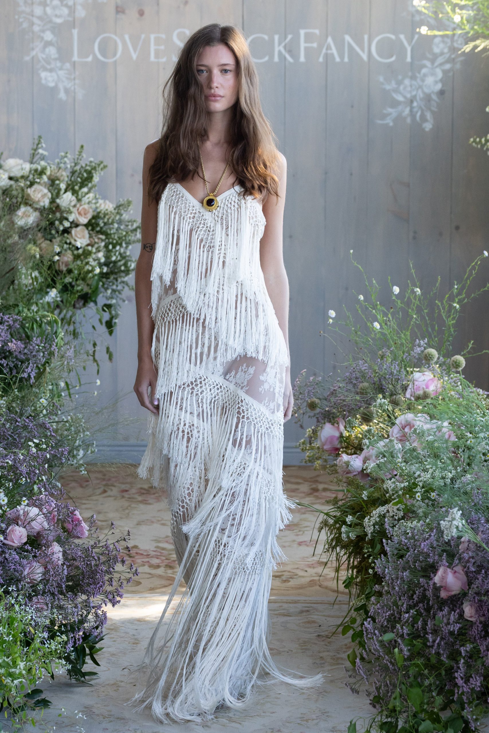 Delphi Fringe Lace Gown - Image 2