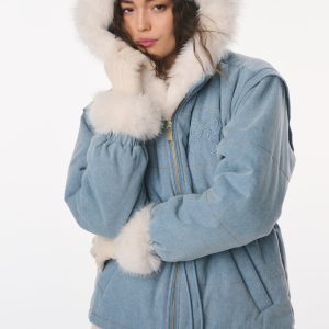 LoveShackFancy x MAX&MOI Deva Denim Convertible Jacket