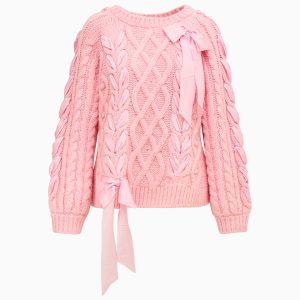 Little Girls Doria Alpaca-Blend Ribbon Pullover