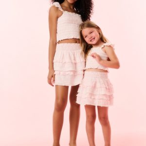 Girls Billie Eyelet Gingham Skirt