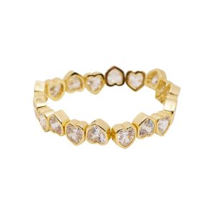 Erin Wachs Large Heart Stretch Bracelet - GOLD
