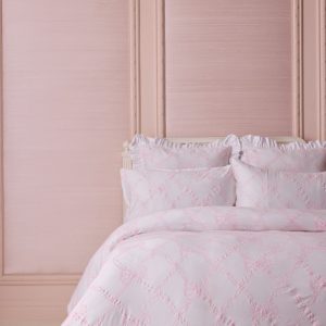 Embroidered Bow Duvet Cover + Sham Set