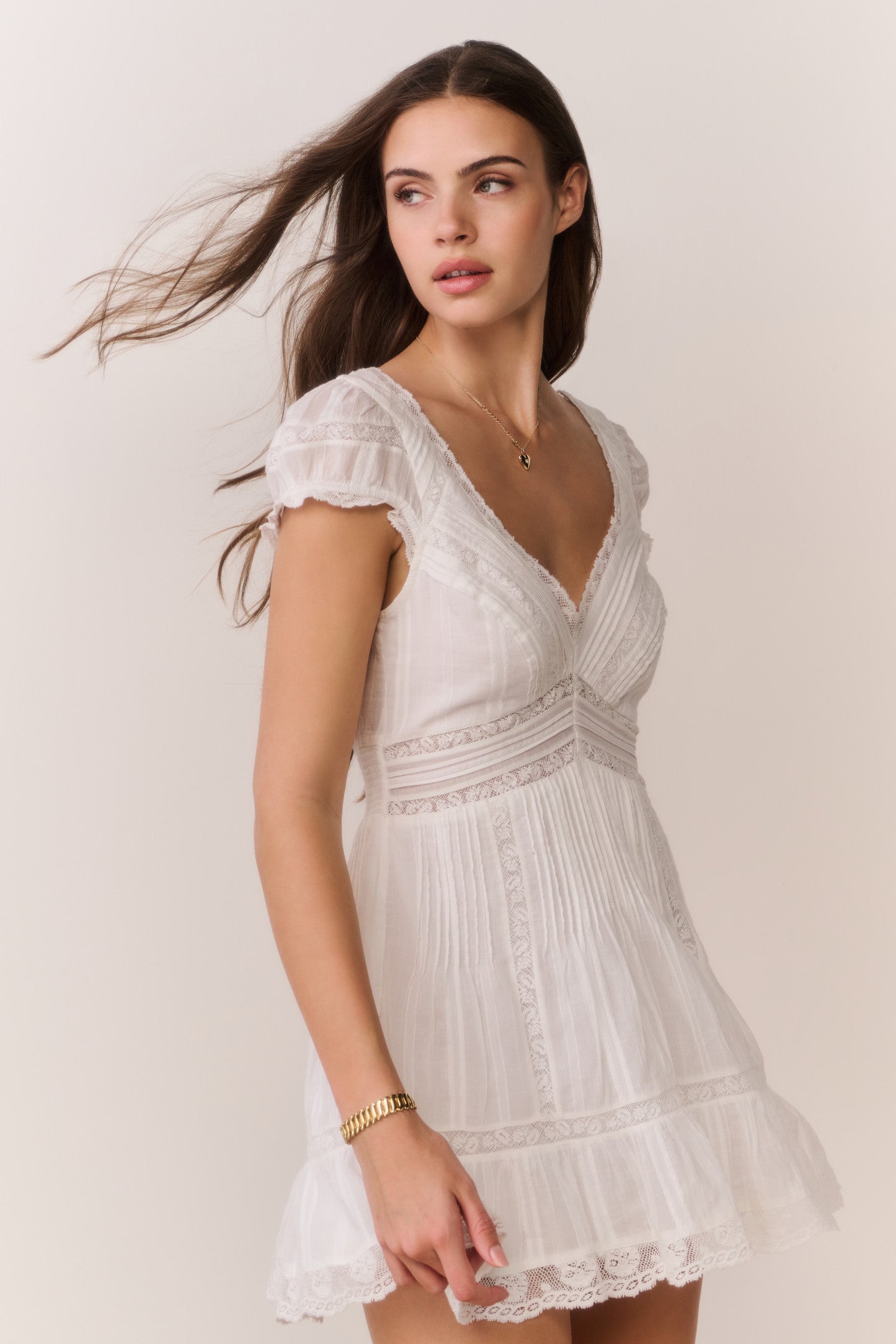 Edena Cotton Victorian Mini Dress - Image 4