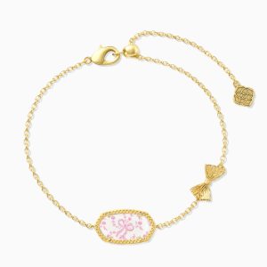 Kendra Scott x LoveShackFancy Bow Gold Chantilly Elaina Delicate Chain Bracelet 