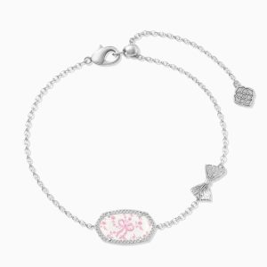 Kendra Scott x LoveShackFancy Bow Silver Chantilly Elaina Delicate Chain Bracelet 