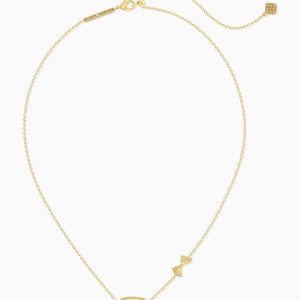 Kendra Scott x LoveShackFancy Bow Gold Chantilly Elisa Necklace 