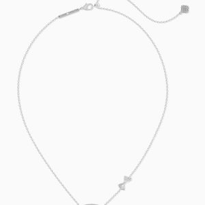 Kendra Scott x LoveShackFancy Bow Silver Chantilly Elisa Necklace 