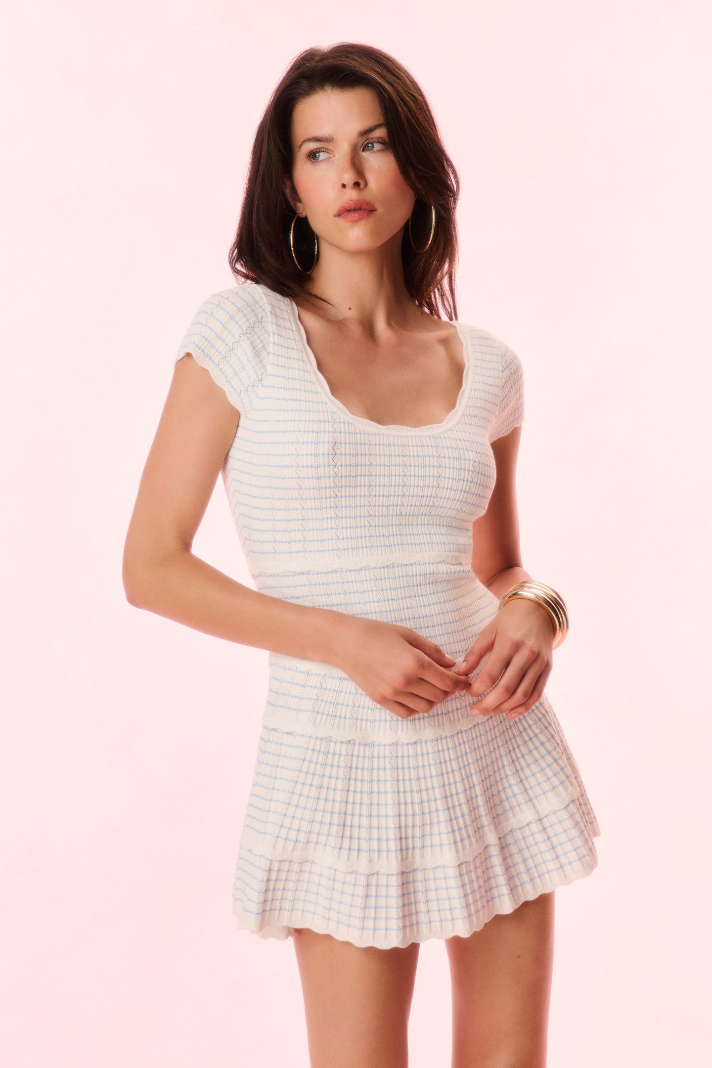 Elisavette Striped Stretch Knit Mini Dress - Image 3