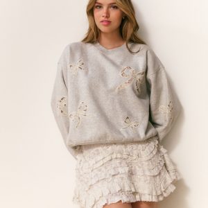 Linetta Lace Bow Pullover