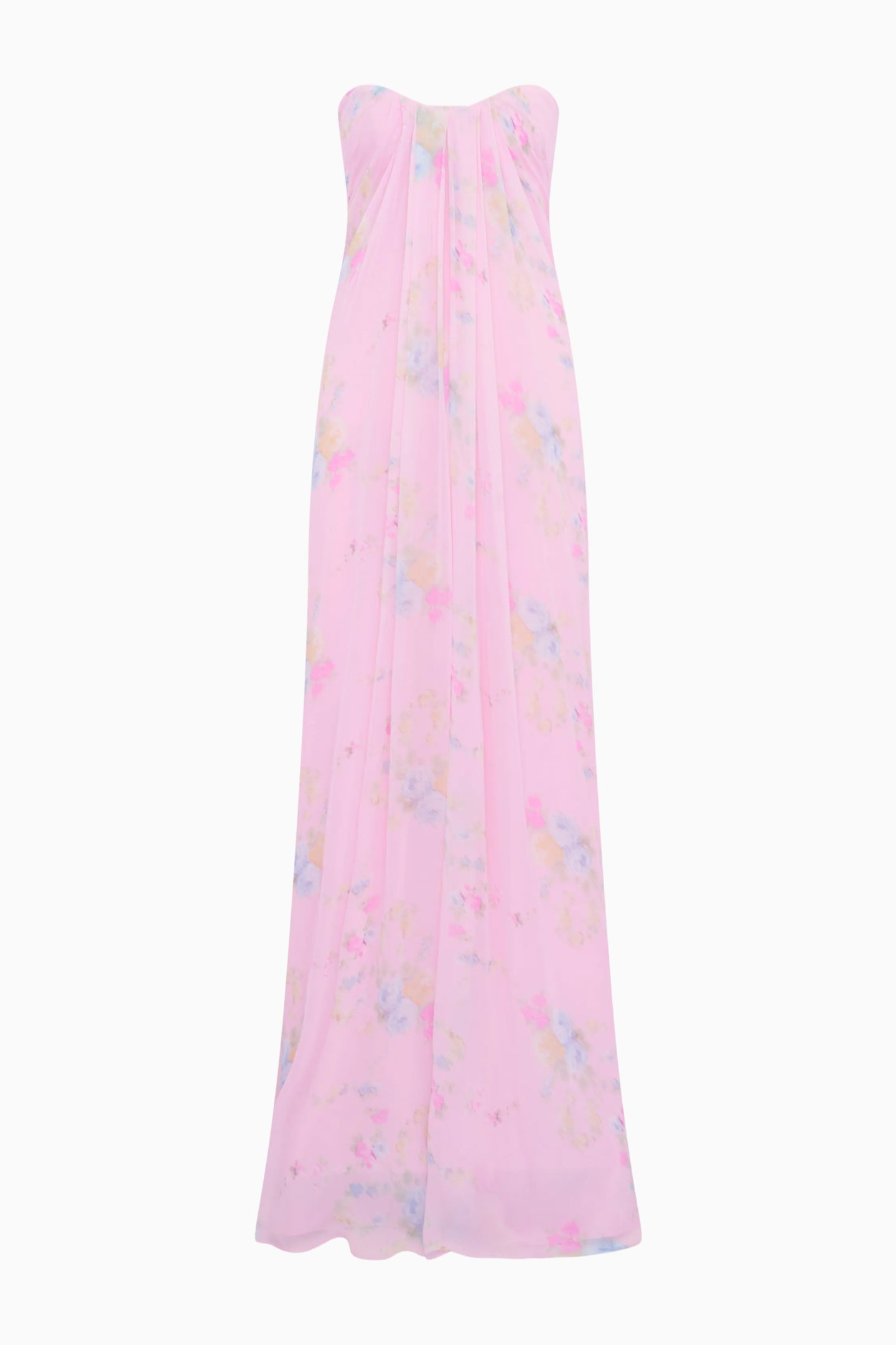 Emara Strapless Floral Chiffon Gown - Image 7