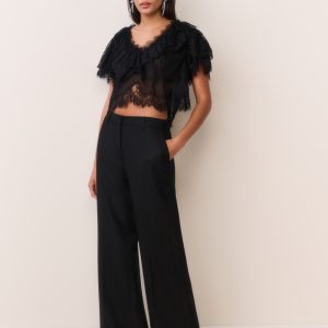 Enly Wool-Blend Wide Leg Pant