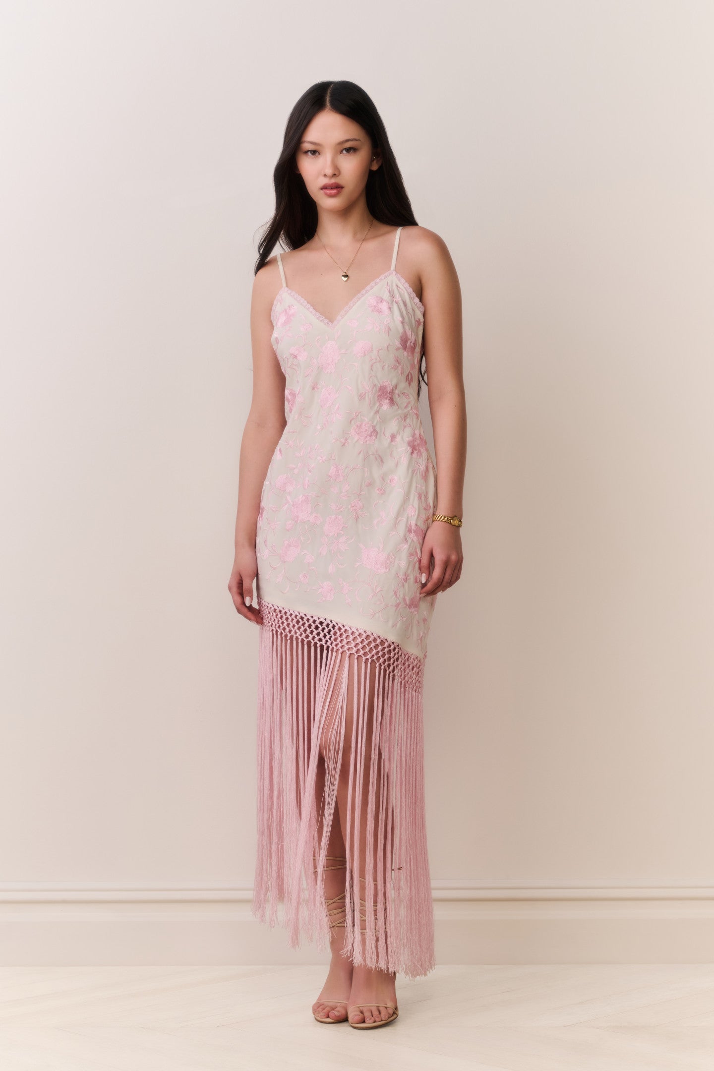 Evalette Floral Fringe Maxi Dress