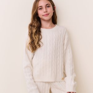Tween Sallie Cable Knit Pullover