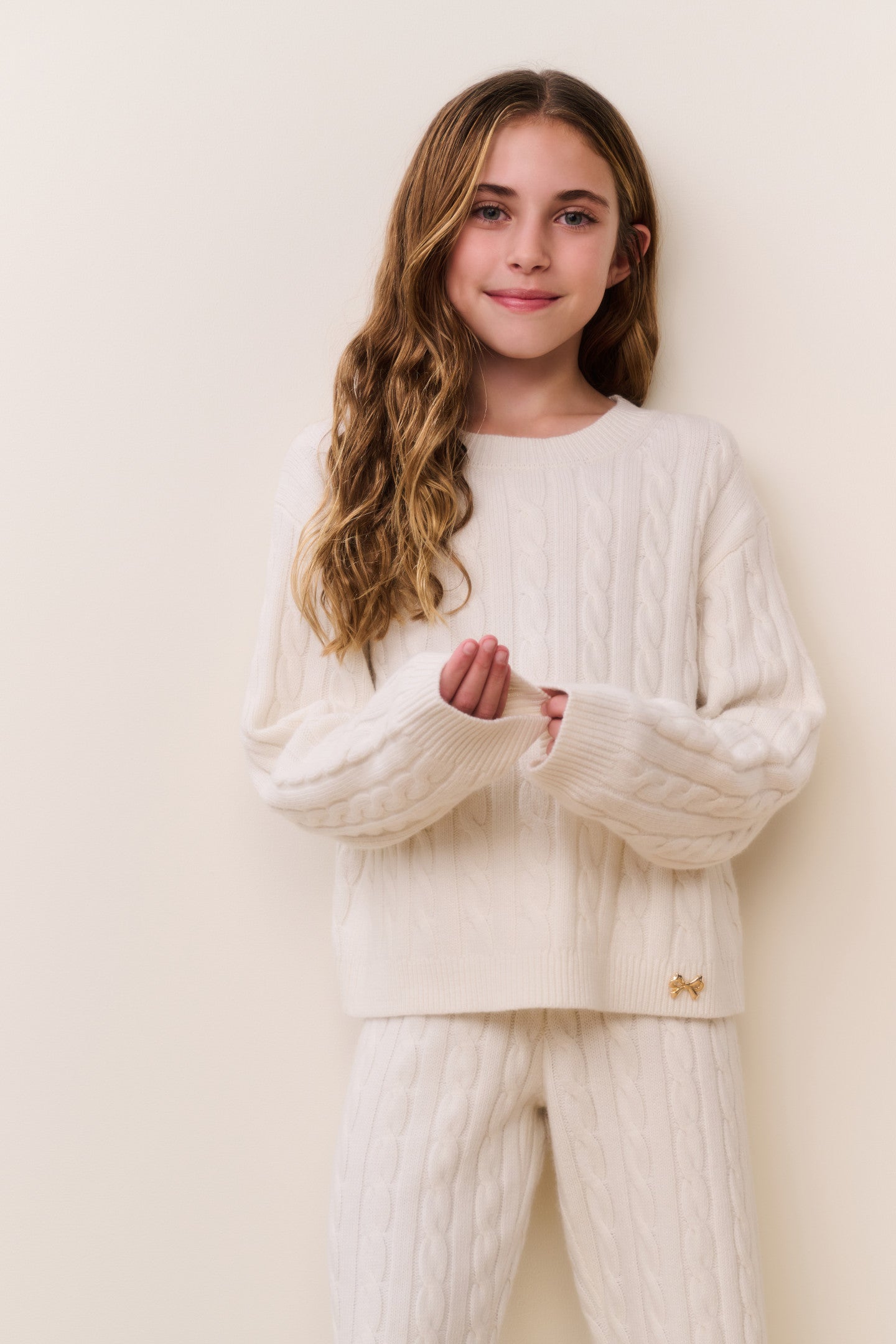 Tween Sallie Cable Knit Pullover - Image 3