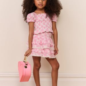 Little Girls Billie Heart Print Skirt
