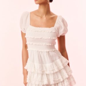 Fellows Cotton Ruffle Mini Dress