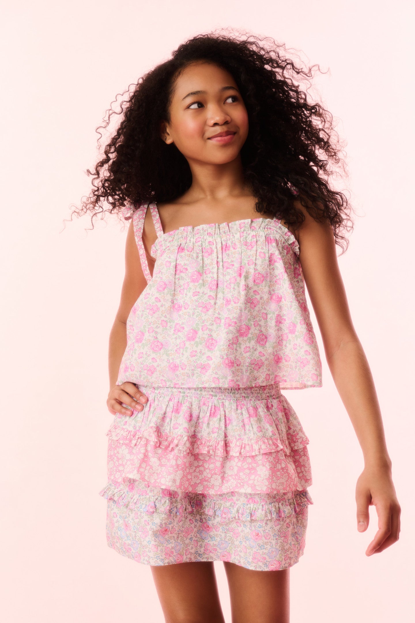Girls Fiorella Liberty Fabric Top - Image 5