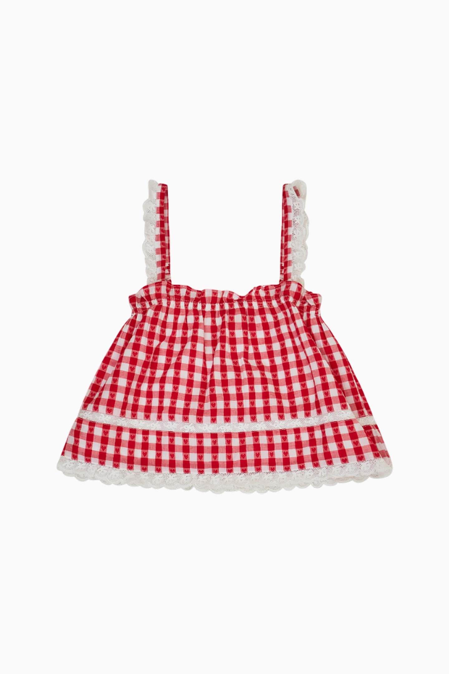 Girls Fiorella Cotton Gingham Top - Image 6