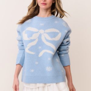 Francie Wool Jacquard Pullover - SNOWFLAKE BLUE