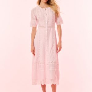 Francilla Cotton Midi Dress - BALLERINA PINK