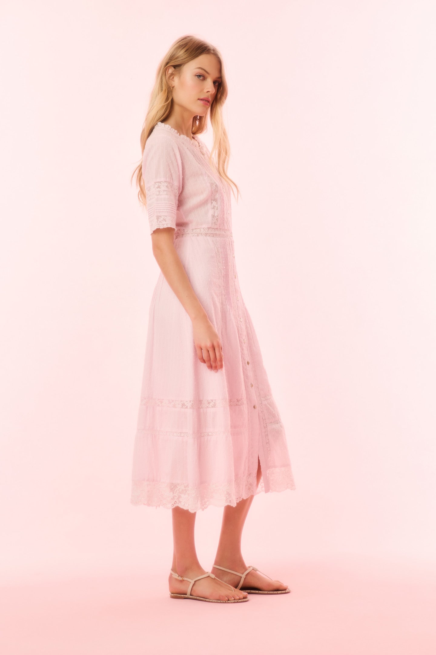 Francilla Cotton Midi Dress - BALLERINA PINK - Image 4