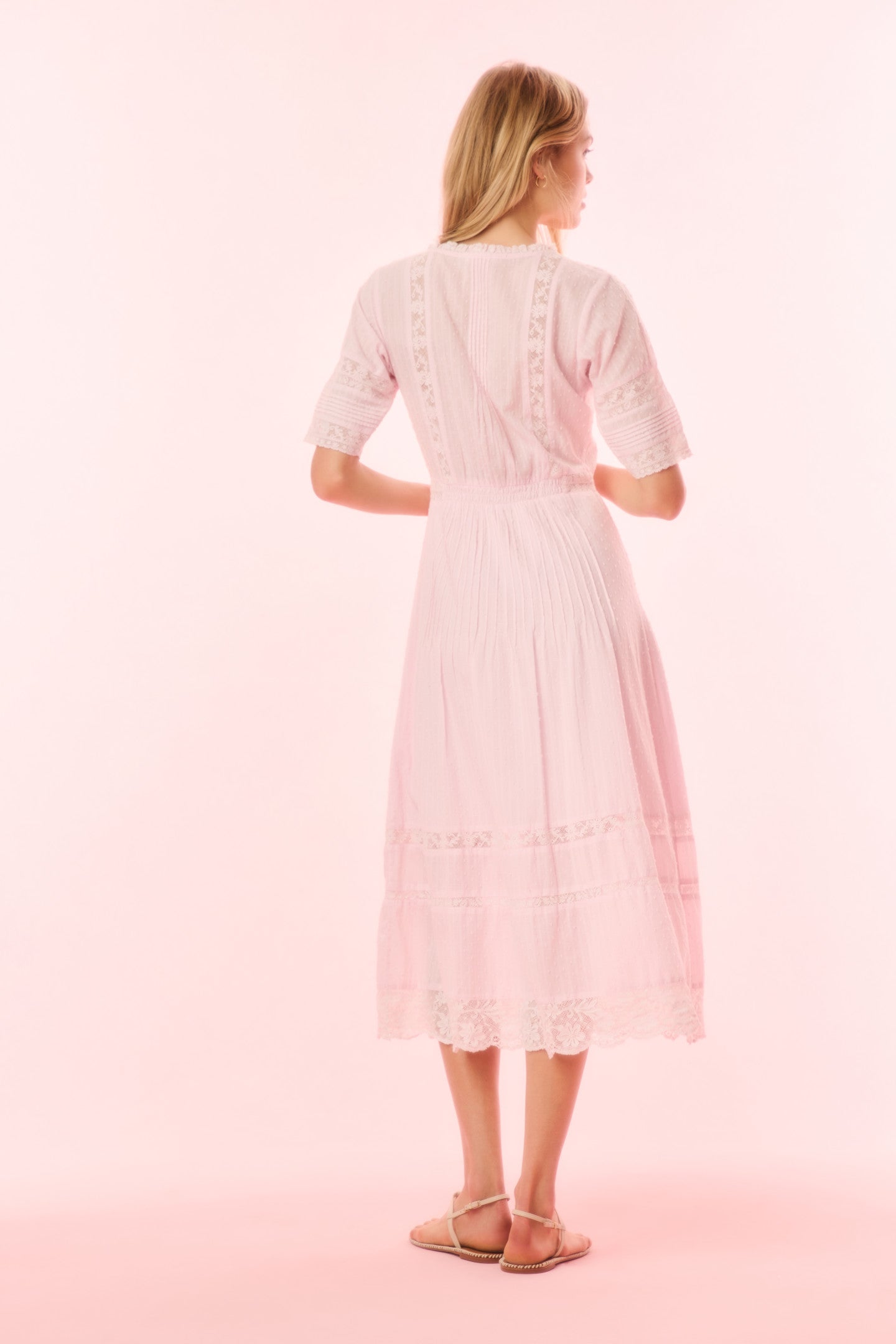 Francilla Cotton Midi Dress - BALLERINA PINK - Image 5