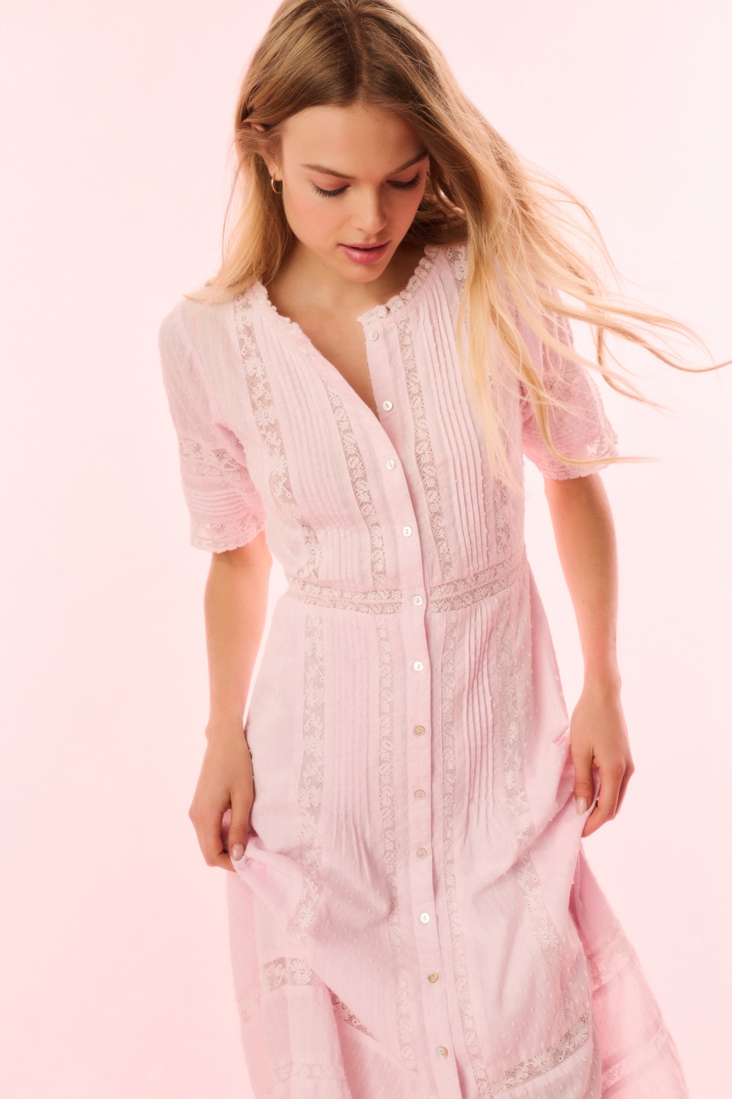 Francilla Cotton Midi Dress - BALLERINA PINK - Image 2