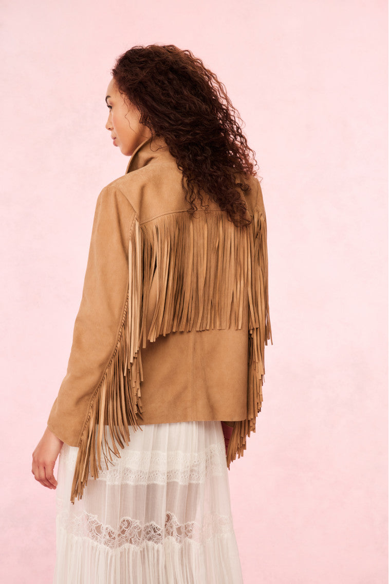 Geraline Suede Fringe Jacket - Image 5